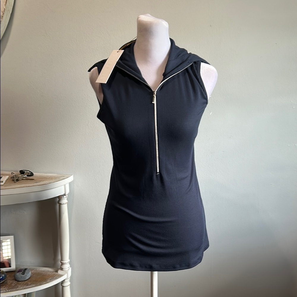 [Capsule 121] Navy Ribbed Sleeveless Blouse - Size Small NWT